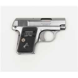 Colt Model 1908 semi-auto pistol, .25 cal., 2”  barrel, blue finish, checkered hard rubber grips,  #