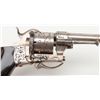 Image 9 : High quality double action pinfire revolver marked  “Dumonthier” showing light floral engraving and 