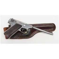 Colt pre-Woodsman semi-auto pistol, .22LR cal.,  6-1/2” barrel, blue finish, checkered wood grips,  