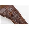 Image 4 : Tooled leather flap holster marked “J. C. Johnson  & Co., San Francisco” in overall good condition  