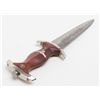 Image 7 : SA Nazi Wood handled Dagger with leather hanger  and clip.  The engraved blade is marked, “RZM” and 