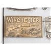 Image 3 : Lot of 15 misc. belt buckles in a deep riker case  including brass cast Winchester buckle, Coca Cola