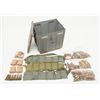 Image 1 : Large military metal can of misc. ammo including  bandoliers of .30 caliber rounds, clips of 7.62mm,