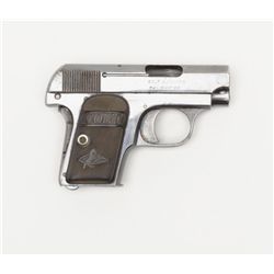 Colt Model 1908 semi-auto pistol, .25 cal., 2”  barrel, high polish early blue finish, checkered  ha