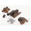 Image 2 : Lot of 5 misc. small cannons as decorators;  pre-war to 1960s, different styles; one conceals a  lig