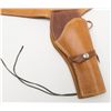 Image 2 : Unmarked leather holster and matching cartridge  belt for a SAA revolver in overall very good  condi