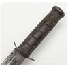Image 13 : U.S.M.C.  KA-BAR-marked knife in leather USMC  marked Boyt ’43 sheath with green U.S. web belt  and 