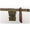 Image 3 : U.S.M.C.  KA-BAR-marked knife in leather USMC  marked Boyt ’43 sheath with green U.S. web belt  and 