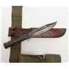 Image 7 : U.S.M.C.  KA-BAR-marked knife in leather USMC  marked Boyt ’43 sheath with green U.S. web belt  and 