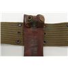 Image 8 : U.S.M.C.  KA-BAR-marked knife in leather USMC  marked Boyt ’43 sheath with green U.S. web belt  and 