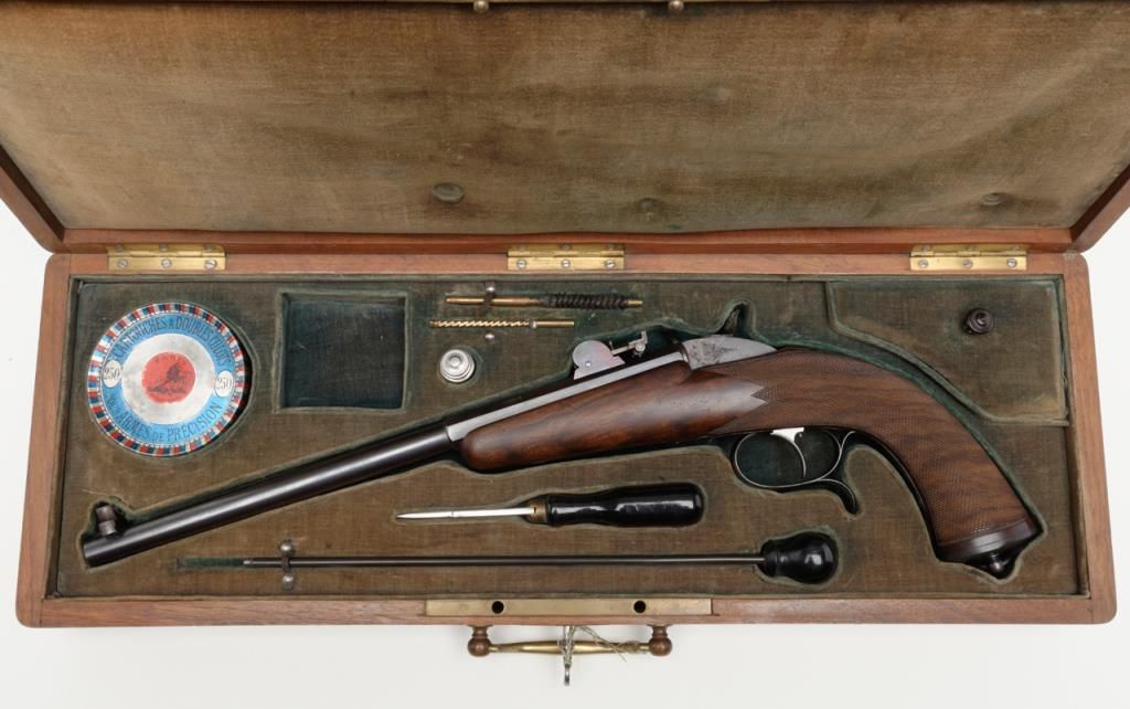 XL size French target pistol with Flobert style action signed “S ...