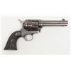 Image 3 : Colt SAA revolver, .45 cal., 4-3/4” barrel, blue  and case hardened finish, checkered hard rubber  e