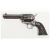 Image 4 : Colt SAA revolver, .45 cal., 4-3/4” barrel, blue  and case hardened finish, checkered hard rubber  e