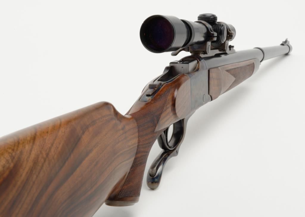 Custom African style single shot heavy barrel rifle built on Ruger No ...