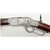 Image 3 : Custom high relief panel scene engraved Winchester  Model 1873 lever action rifle, .22 short cal.,  
