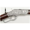 Image 8 : Custom high relief panel scene engraved Winchester  Model 1873 lever action rifle, .22 short cal.,  