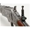 Image 9 : Custom high relief panel scene engraved Winchester  Model 1873 lever action rifle, .22 short cal.,  