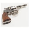Image 9 : Colt Police Positive DA revolver, .32 Police cal.,  4” barrel, nickel finish, checkered wood  medall