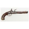 Image 1 : Good quality Germanic flintlock pistol circa 18th  century with grooved brass and gilded mounts  sig