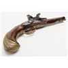 Image 6 : Good quality Germanic flintlock pistol circa 18th  century with grooved brass and gilded mounts  sig