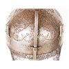 Image 5 : A Persian khula khud helmet from the Qajar  Dynasty.  Intricately pierced bowl backed with red  foil