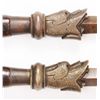 Image 6 : A pair of heavy Qing dynasty brass bar maces.   Hardwood handle with a ribbed ball shaped pommel.   