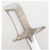 Image 4 : Mid-Eastern short sword with metal scabbard  approx. 22-1/2” overall with plain blade and  floral de