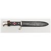 Image 1 : Nazi Youth Dagger with 5 ½“ blade, scabbard and  leather hanger.  The knife is in overall good to  v