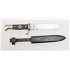 Image 2 : Nazi Youth Dagger with 5 ½“ blade, scabbard and  leather hanger.  The knife is in overall good to  v