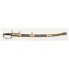 Image 1 : Napoleonic era Hussar’s saber with blue and gilt  blade with original scabbard. The grip is fluted  