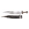 Image 2 : A massive example of a Caucasian kindjal with a  one piece horn grip.  The long, broad,  double-edge