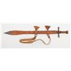 Image 1 : North African sword and leather scabbard, approx.  30” overall with a 24” blade; good condition,  un