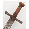 Image 4 : North African sword and leather scabbard, approx.  30” overall with a 24” blade; good condition,  un