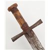 Image 5 : North African sword and leather scabbard, approx.  30” overall with a 24” blade; good condition,  un