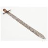 Image 6 : North African sword and leather scabbard, approx.  30” overall with a 24” blade; good condition,  un