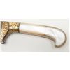 Image 5 : Mid-eastern armor piercing dagger with gold  Damascene decoration and pearl grips circa 19th  centur
