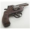 Image 5 : Chicago Arms Co. DA top break revolver, .38 cal.,  barrel reduced to 3”, grey/brown patina, checkere