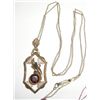 Image 1 : 10K GOLD PENDANT & CHAIN WITH RED STONE IN CENTER OF PENDANT-BOTH PENDANT & CHAIN ARE STAMPED *10K*!