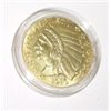 Image 1 : 1910 LIBERTY FIVE DOLLARS COIN COPY *COMES IN A HARD DISPLAY CASE*!! COIN CAME OUT OF SAFE!!