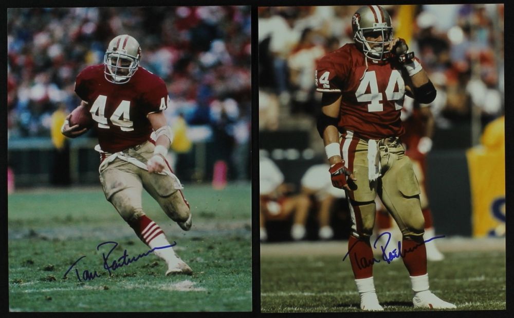 Lot of (2) Tom Rathman Signed 49ers 8x10 Photos (PA LOA)