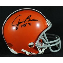 Jim Brown Signed Browns Mini-Helmet Inscribed "HOF 71" (Mounted Memories COA)