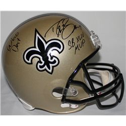 Drew Brees Signed Saints Full-Size Helmet Inscribed "SB XLIV MVP" & "Who Dat" (Brees Hologram)