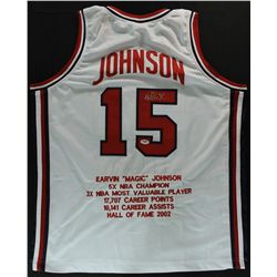 Magic Johnson Signed Team USA "Dream Team" Stat Jersey (PSA COA)