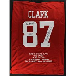Dwight Clark Signed 49ers Stat Jersey Inscribed "The Catch" & "1-10-82" (Clark Hologram)