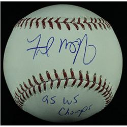 Fred McGriff Signed OML Baseball Inscribed "95 WS Champs" (Schwartz Sports COA)