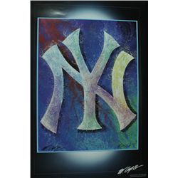 New York Yankees Logo 24x36 Lithograph By Bill Lopa (PA LOA)