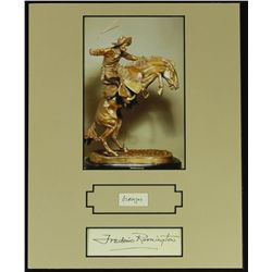 Frederic Remington Custom Matted Display with 1 Hand-Written Word from Letter (PSA LOA)