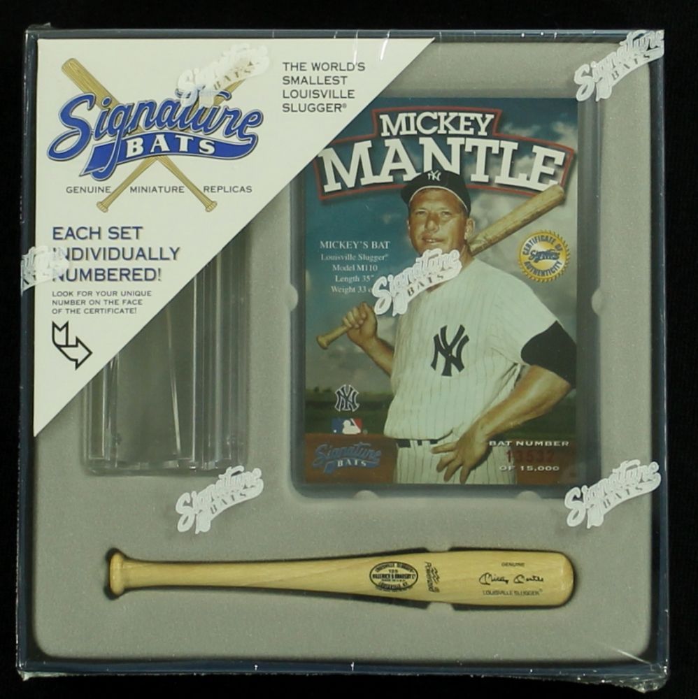 Mickey Mantle Limited Edition Signature Bat Set with Mini Louisville