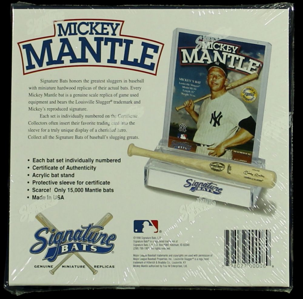 Mickey Mantle Limited Edition Signature Bat Set with Mini Louisville