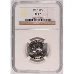1957 WASHINGTON QUARTER, NGC PROOF-67 SUPER